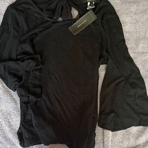 BCBGMaxAzria Black Bell Sleeve Blouse